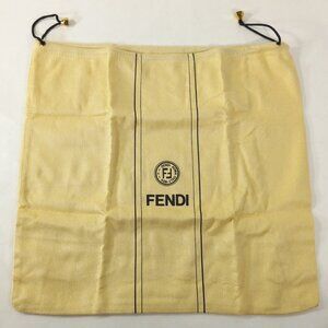 Fendi Dust Bag Travel Storage Pouch Drew String Bag Yellow Large 14"x13." Italy